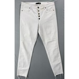 KUT From The Kloth Connie High Rise Ankle Skinny Raw Cuff Button Fly Jeans. 12.